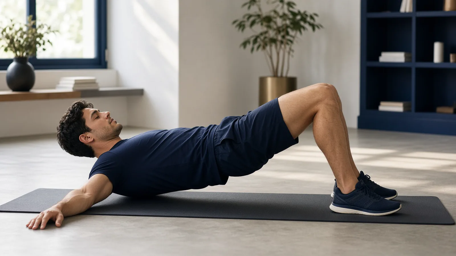 Glute bridge on mat