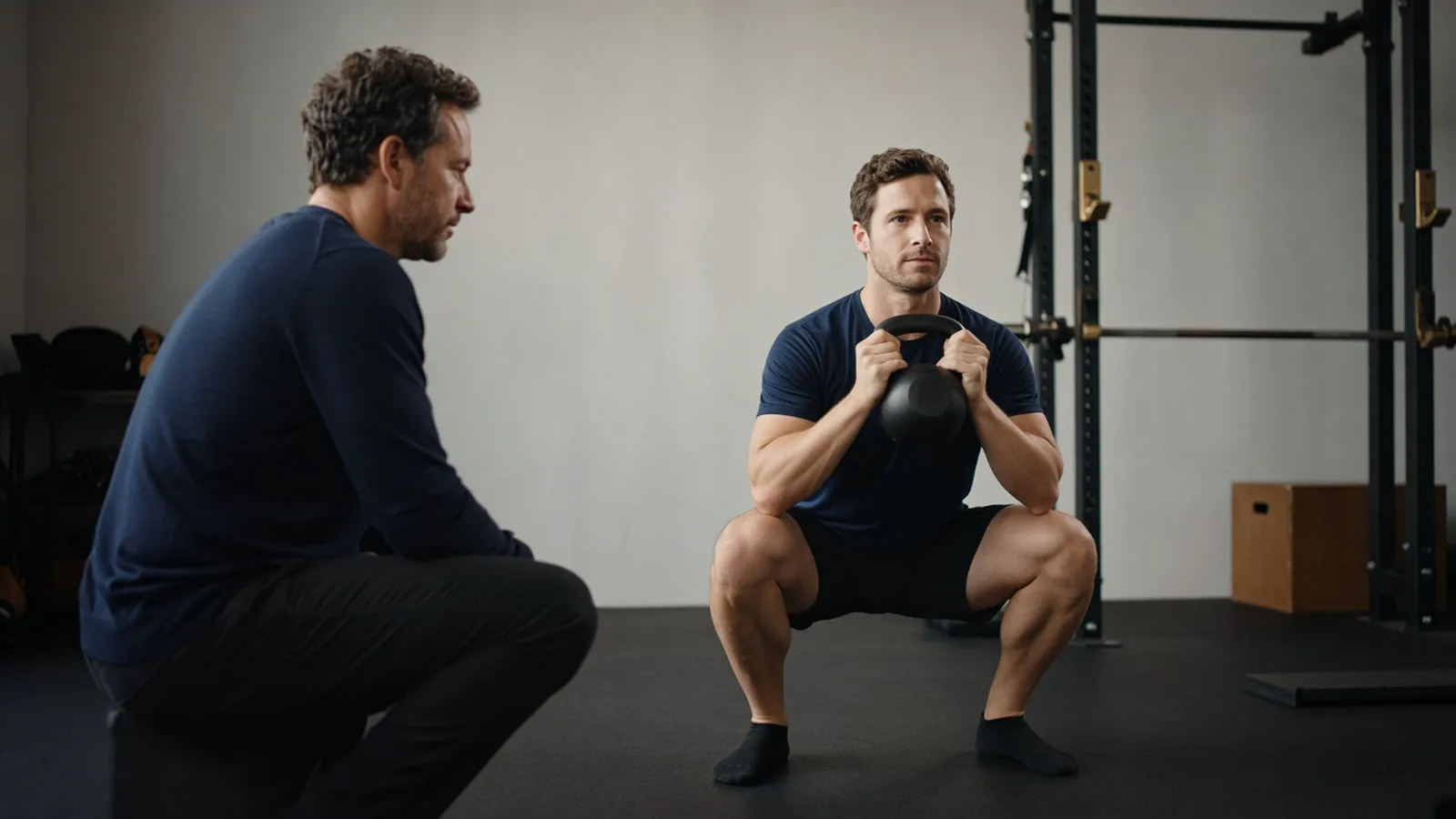 Goblet squat with spotter-observer